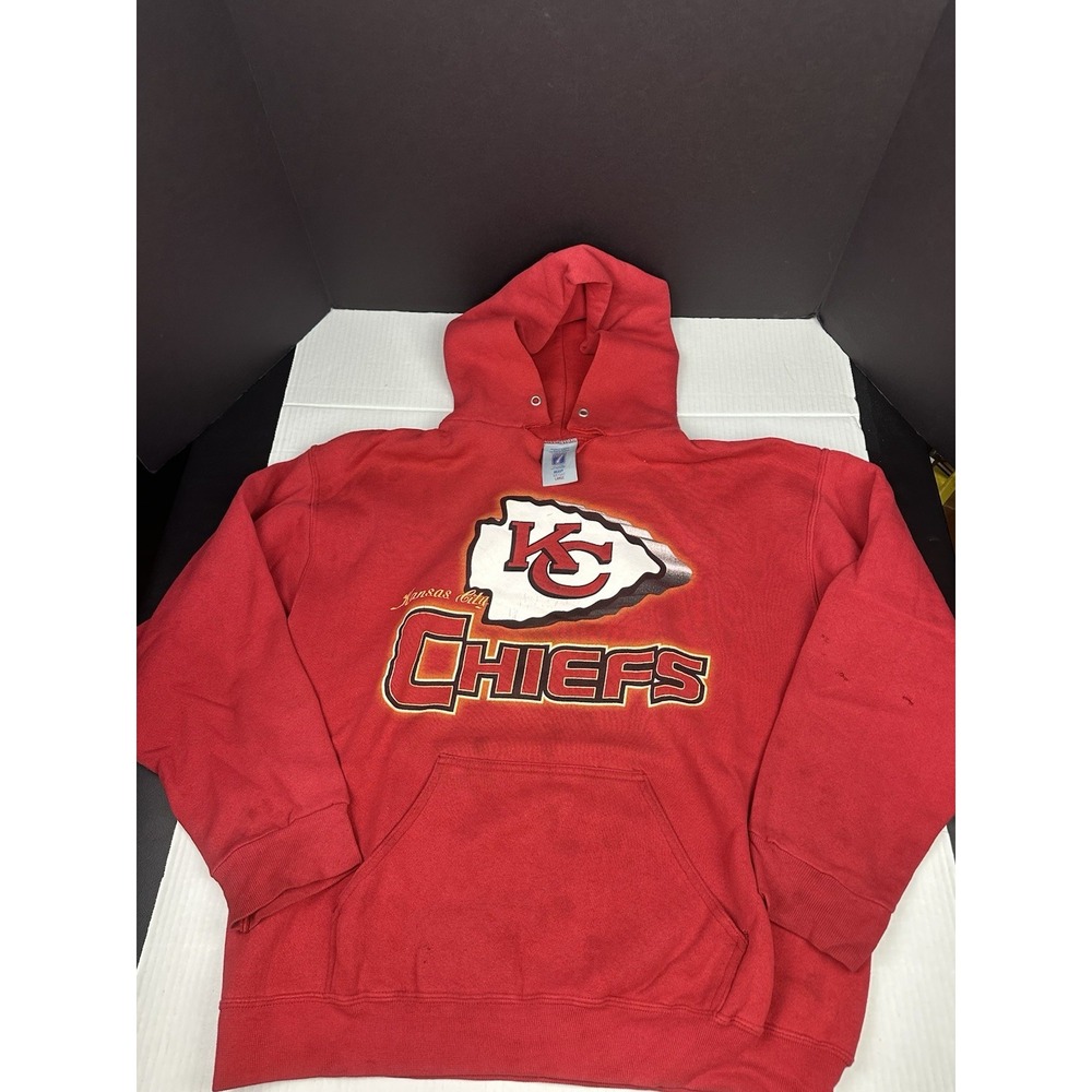 VTG Kansas City Chiefs Logo 7 Hoodie Pullover 90s Size L Pullover See Pics